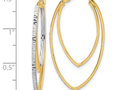 14k Yellow & Rhodium Earrings Style TF2266 - Classique Jewelry Inc.