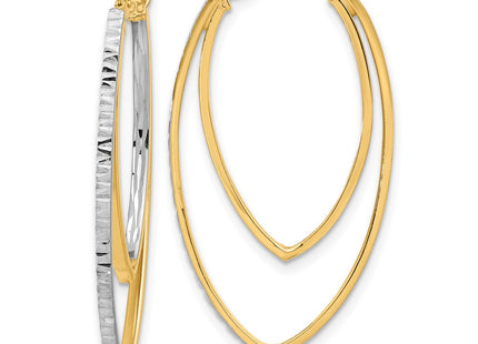 14k Yellow & Rhodium Earrings Style TF2266 - Classique Jewelry Inc.