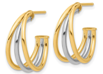 14k Two-tone Earrings Style TF2274 - Classique Jewelry Inc.