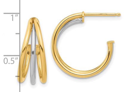 14k Two-tone Earrings Style TF2274 - Classique Jewelry Inc.