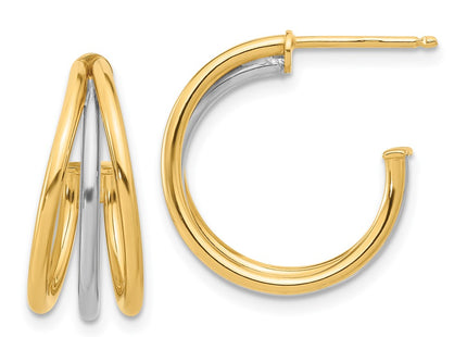 14k Two-tone Earrings Style TF2274 - Classique Jewelry Inc.