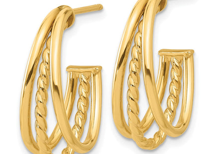 14K gold hoop earrings, alternate view