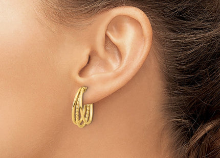 14K gold hoop earrings, another view