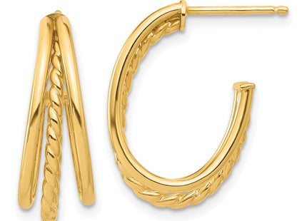 14k Yellow Gold Earrings Style TF2275 - Classique Jewelry Inc.