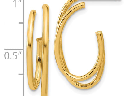 14k Yellow Gold Earrings Style TF2276 - Classique Jewelry Inc.