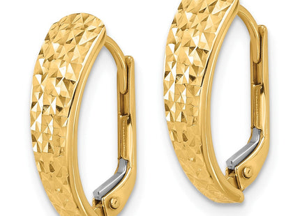 14K gold cubic zirconia hoop earrings, alternate view
