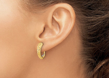14K gold cubic zirconia hoop earrings, another view