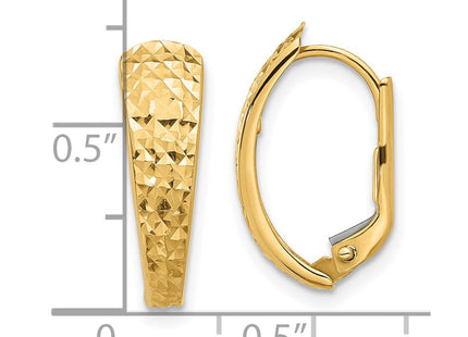 14K gold cubic zirconia hoop earrings, further view
