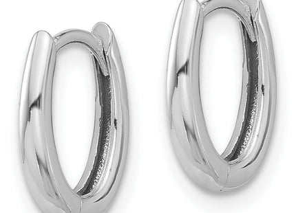 14K White Gold Polished Oval Hinged Hoop Earrings (Style TF2284W)