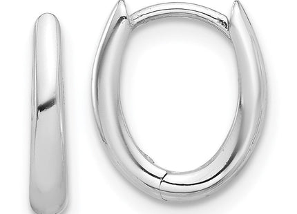 14K White Gold Polished Oval Hinged Hoop Earrings (Style TF2284W)