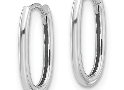 14K white gold oval hoop earrings, alternate view