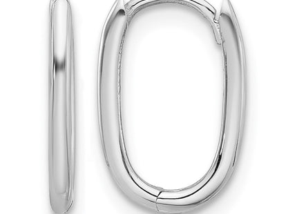 14K white gold oval hoop earrings