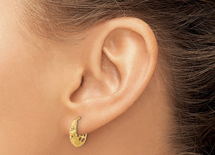 14K Polished Diamond-Cut Hoop Earrings (Style TF2294)