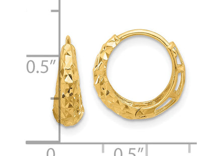 14K Polished Diamond-Cut Hoop Earrings (Style TF2294)
