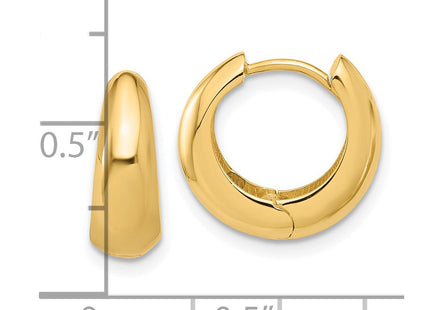 14k Polished Hinged Huggie Hoop Earrings (Style TF2299)
