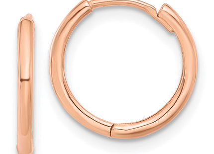 14K Rose Gold Polished Hinged Hoop Earrings (Style TF2301R)