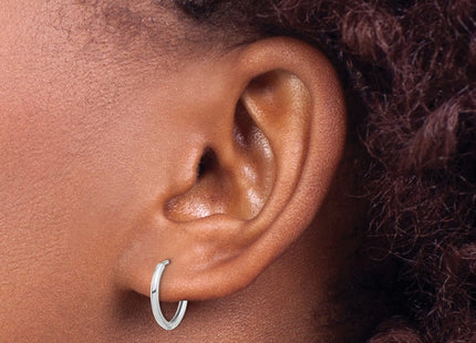 14K white gold hoop earrings, another view