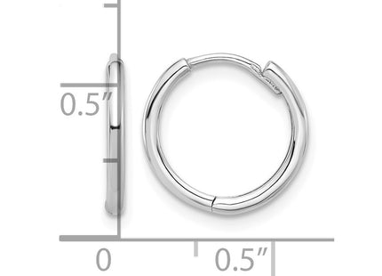 14K white gold hoop earrings, further view