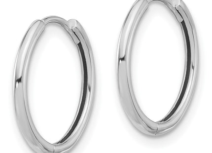 14K white gold hoop earrings, alternate view