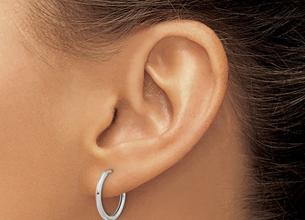 14K white gold hoop earrings, another view