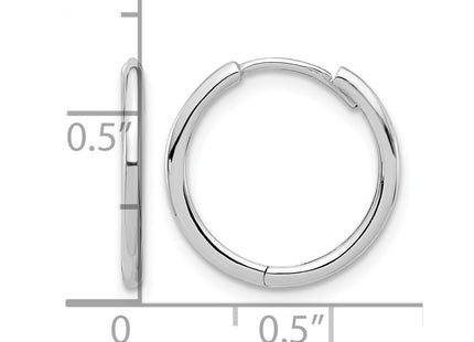14K white gold hoop earrings, further view