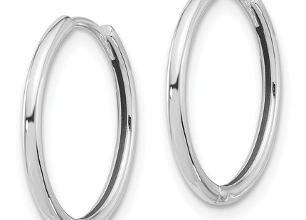 14K white gold hoop earrings, alternate view