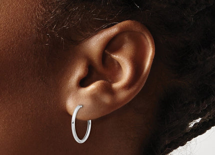 14K white gold hoop earrings, another view