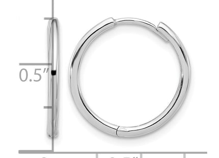 14K white gold hoop earrings, further view