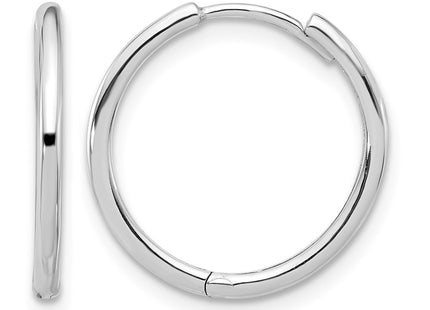 14K white gold hoop earrings