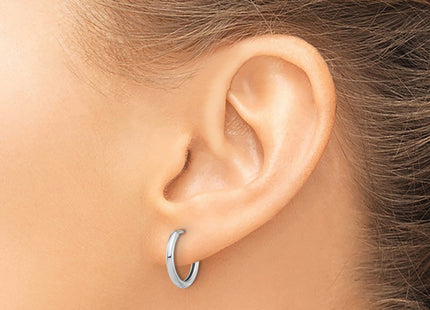 14K white gold hoop earrings, another view
