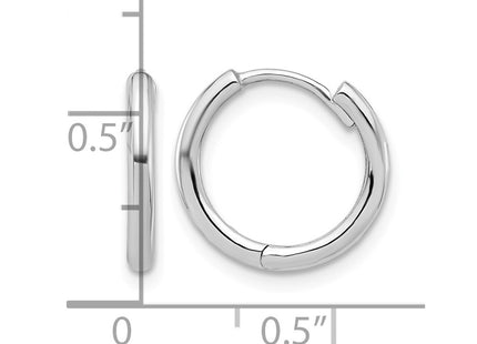 14K white gold hoop earrings, further view