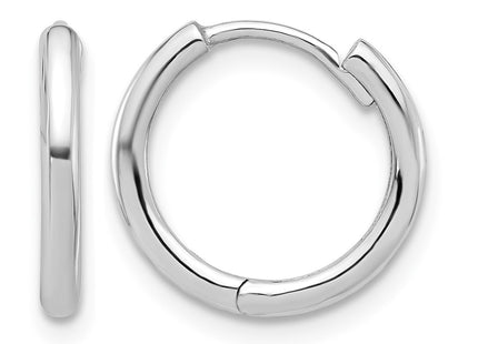 14K white gold hoop earrings