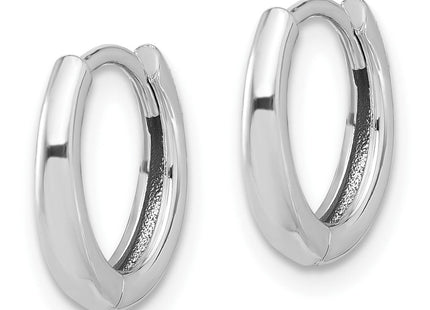 14K White Gold Polished Hinged Hoop Earrings (Style TF2306W)