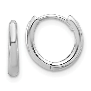 14K White Gold Polished Hinged Hoop Earrings (Style TF2306W)