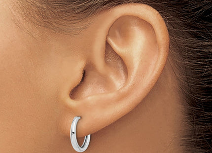 14K white gold hoop earrings, another view
