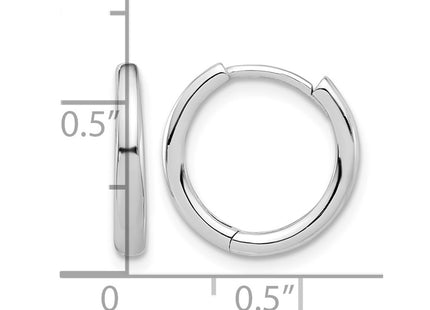 14K white gold hoop earrings, further view