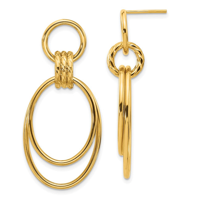 14k Yellow Gold Earrings Style TF2317 - Classique Jewelry Inc.