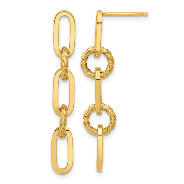14k Yellow Gold Earrings Style TF2318 - Classique Jewelry Inc.