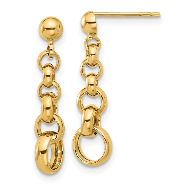 14k Yellow Gold Earrings Style TF2319 - Classique Jewelry Inc.