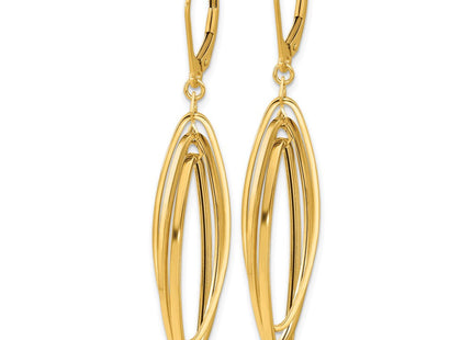 14K gold oval drop earrings, alternate view
