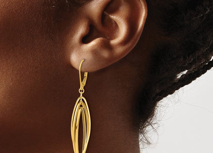 14K gold oval drop earrings, another view