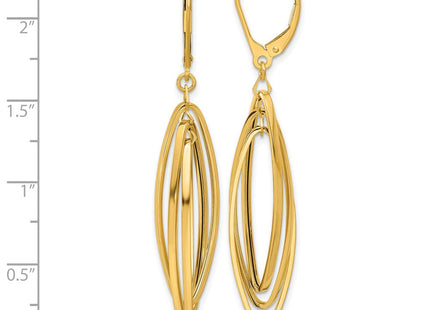 14K gold oval drop earrings, further view