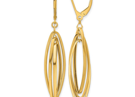 14K gold oval drop earrings
