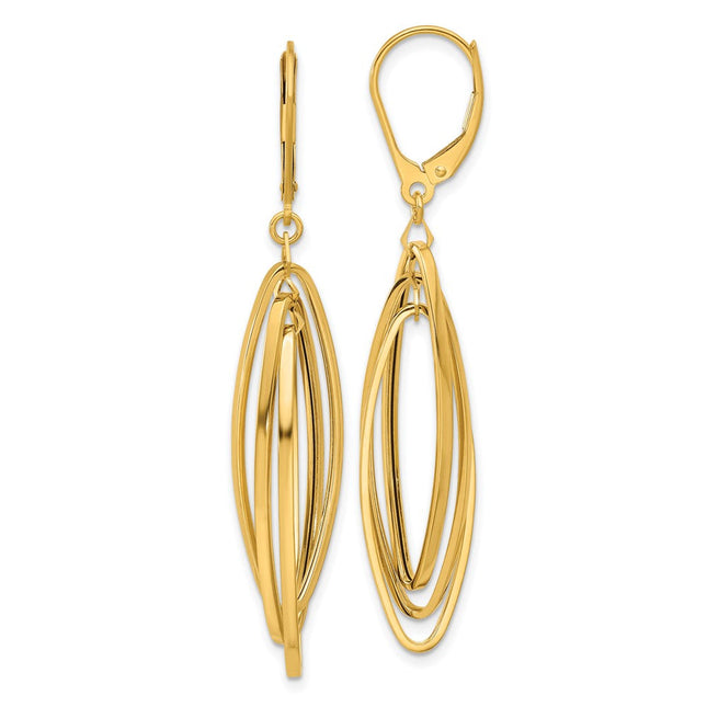 14K gold oval drop earrings