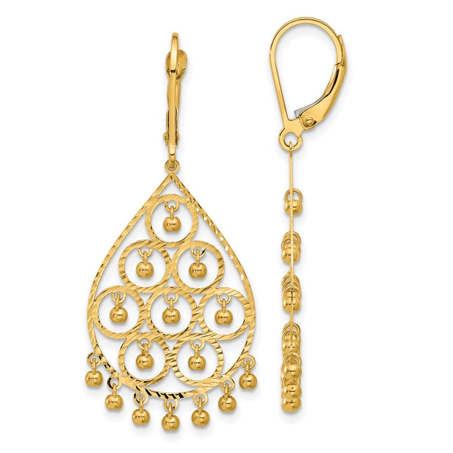 14k Yellow Gold Earrings Style TF2329 - Classique Jewelry Inc.