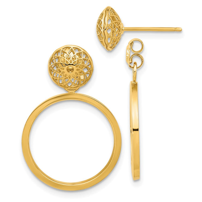 14k Yellow Gold Earrings Style TF2330 - Classique Jewelry Inc.