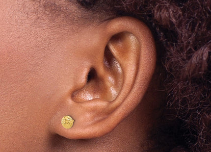 14K Polished and Diamond-cut Button Post Earrings (Style TF2336)