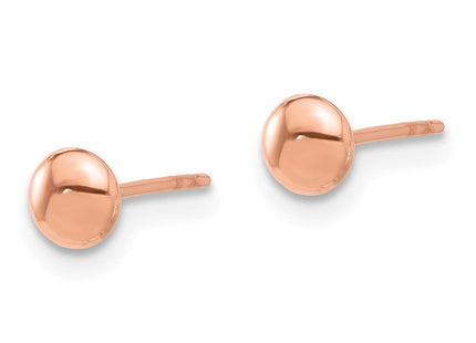 14K rose gold hoop earrings, alternate view
