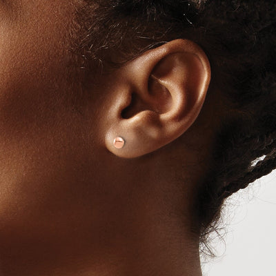 14K Rose Gold Polished Button Post Earrings