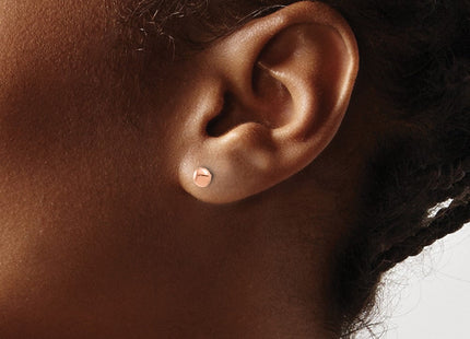 14K rose gold hoop earrings, another view